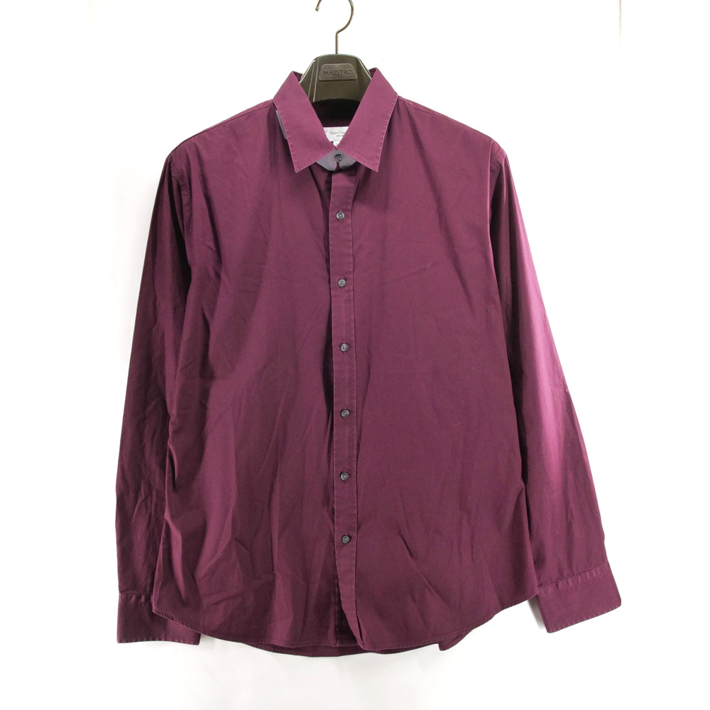 Teddy Stratford Shirt Mens 5 XL Red Cotton Blend Button Up Casual Preppy Zip